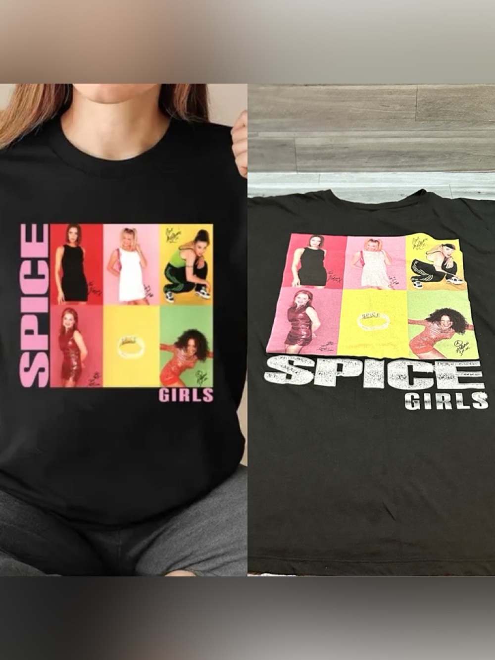 Spice Girls Black Short Sleeve Graphic Tee L/XL